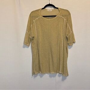 Hopely Women's Yellow Striped Top Large